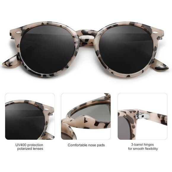 Women Retro Round Polarized Sunglasses Classic Vintage Sunnies SJ2069 - Picture 2 of 5